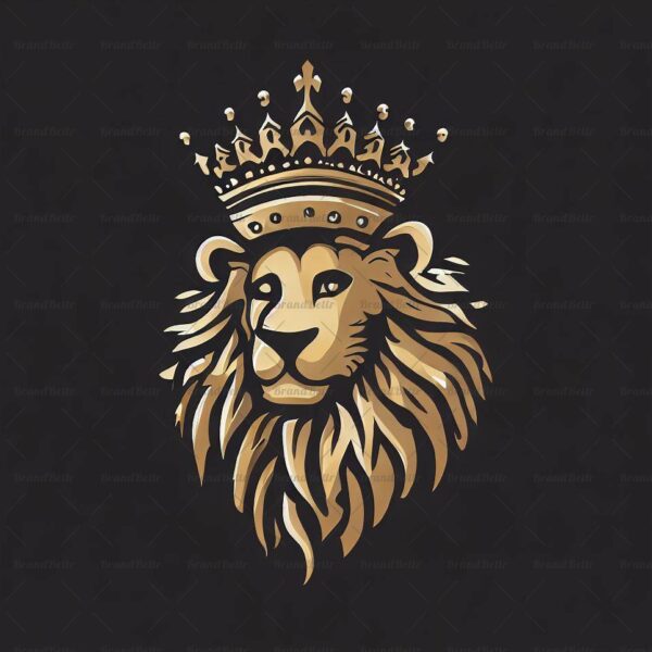 Majestätischer Löwe und Krone